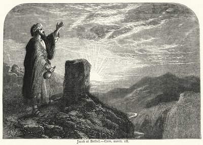 Jacob à Béthel, Gen xxviii 18 (gravure) - English School