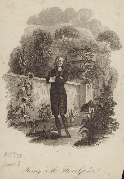 James Hervey dans le jardin de fleurs - English School