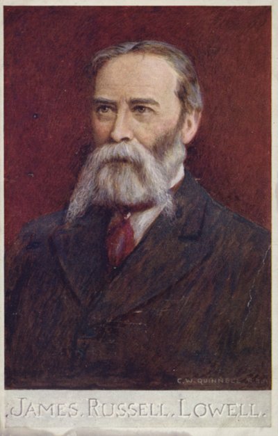 James Russell Lowell (1819-1891), poète et diplomate américain (lithographie couleur) - English School
