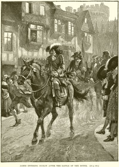 James entrant à Dublin après la bataille de la Boyne - English School