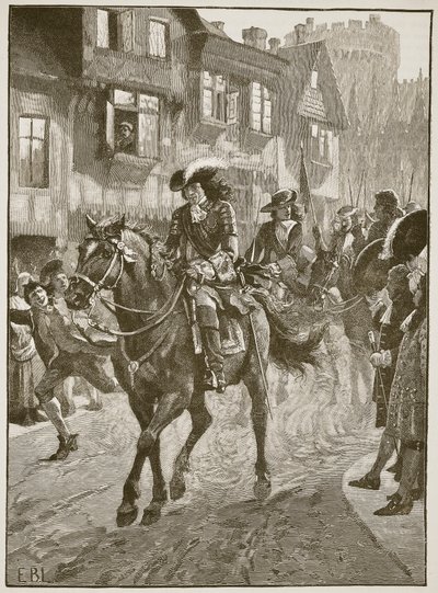 James entrant à Dublin après la bataille de la Boyne (illustration de Cassells Illustrated History of England) - English School