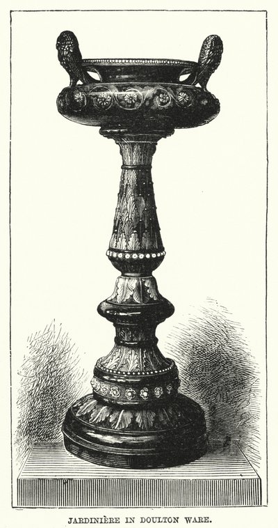 Jardinière en faïence de Doulton (gravure) - English School