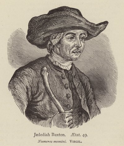 Jedediah Buxton, âgé de 49 ans (gravure) - English School
