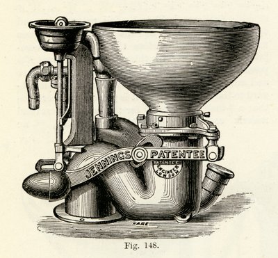 Closet à valve améliorée de Jennings, 1870 - English School