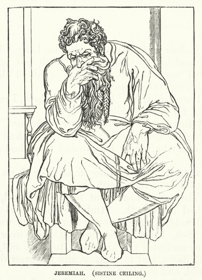 Jérémie, Plafond de la Chapelle Sixtine (gravure) - English School