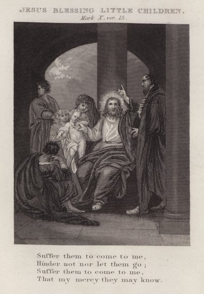 Jésus bénissant les petits enfants, Marc X, verset 15 - English School