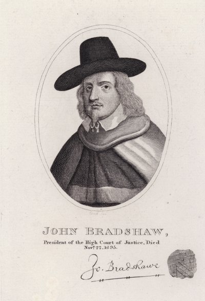 John Bradshaw, juge anglais qui fut président de la Haute Cour de justice pour le procès du roi Charles Ier en 1649 - English School