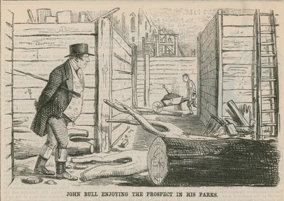 John Bull profitant de la vue dans ses parcs - English School