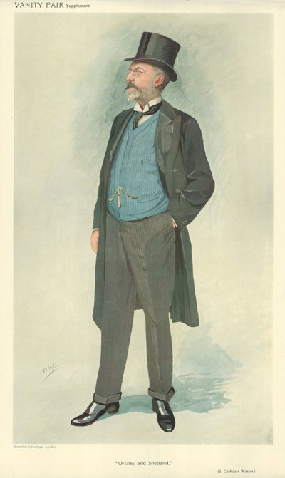John Cathcart Wason, Orkney et Shetland, 15 septembre 1909, caricature de Vanity Fair - English School