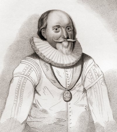 John Erskine, 2e/19e Comte de Mar, c.1558-1634. Politicien écossais. De Iconographia Scotica ou Portraits de Personnes Illustres d