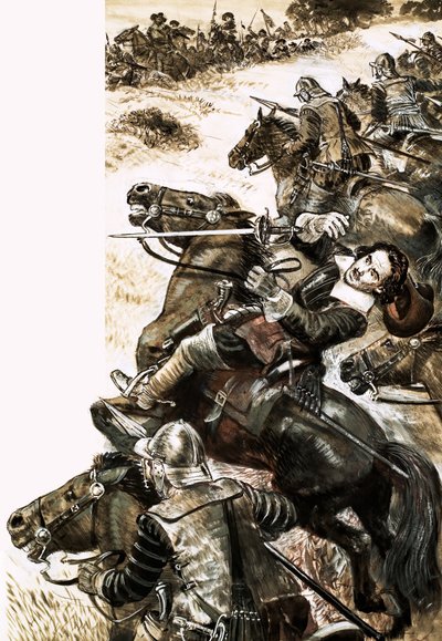 John Hampden a été mortellement blessé pendant la guerre civile anglaise - English School