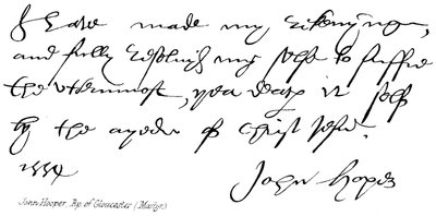 John Hooper, évêque de Gloucester, martyr - English School