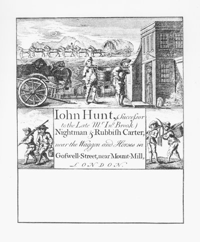 John Hunt, Éboueur et Charretier, près du Wagon and Horses à Goswell Street, près de Mount Mill, Londres - English School