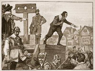 John Lilburne au pilori, illustration de Cassells Illustrated History of England - English School