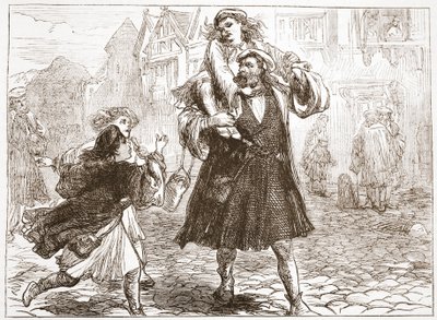 Jean Luther emmenant son fils à l