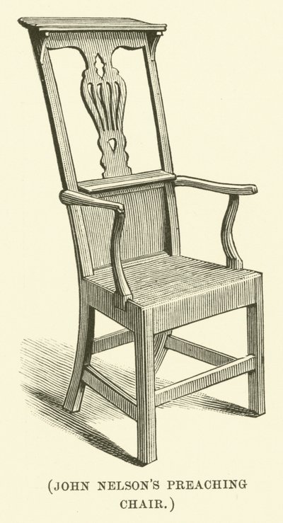 La chaise de prêcheur de John Nelson (gravure) - English School