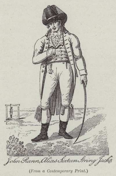 John Rann, alias Sixteen String Jack (gravure) - English School
