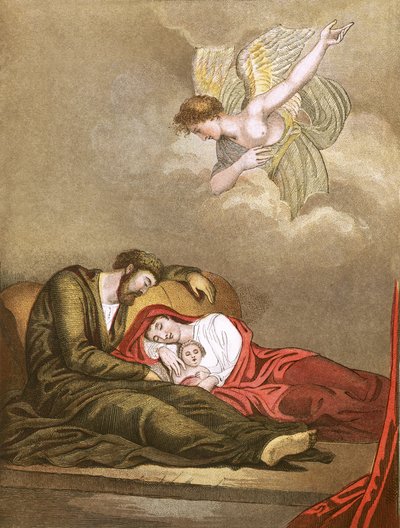 Joseph averti de fuir en Égypte - English School