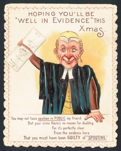 Juge au tribunal, carte de Noël - English School