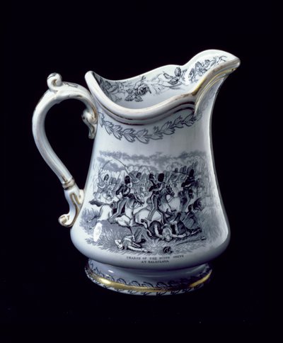 Cruche avec une représentation de la charge des Scots Greys à Balaclava - English School