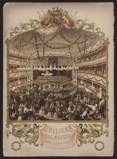 Bal Masqué de Jullien, Covent Garden Theatre, Londres (lithographie en couleur) - English School