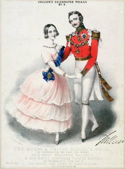 Les célèbres polkas de Jullien No.9: La Polka de la Reine et du Prince Albert par M. et N. Hanhart - English School