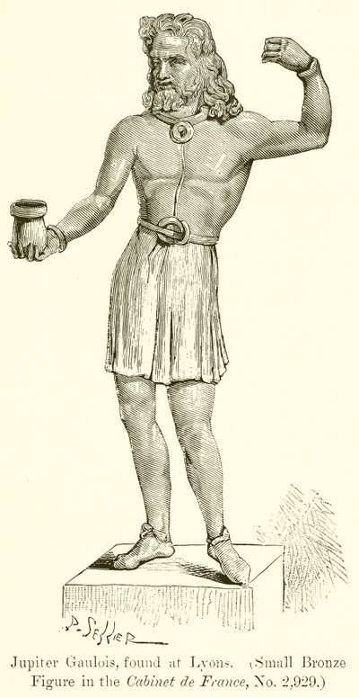 Jupiter Gaulois trouvé à Lyon. (Petite figure en bronze du Cabinet de France, n° 2 929) (gravure) - English School