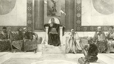 Justinien et son Conseil (gravure) - English School