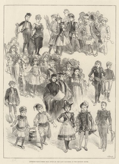Bal costumé pour enfants donné par la Lady Mayoress à Mansion House (gravure) - English School
