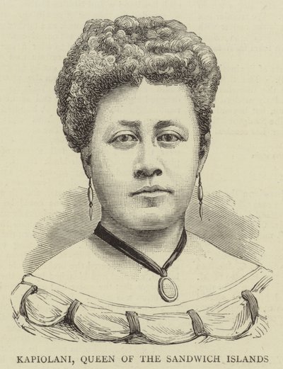 Kapiolani, reine des îles Sandwich (gravure) - English School