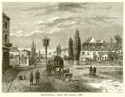 Kennington, depuis le Green, 1780 - English School