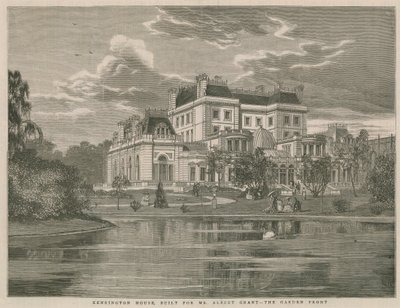 Kensington House, construite pour M. Albert Grant, la façade du jardin - English School
