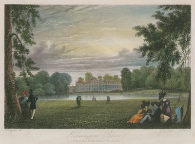 Palais de Kensington, Londres, depuis le côté est du bassin - English School