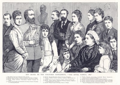 Bloc clé pour le supplément en couleur, La Famille Royale, 1880 - English School