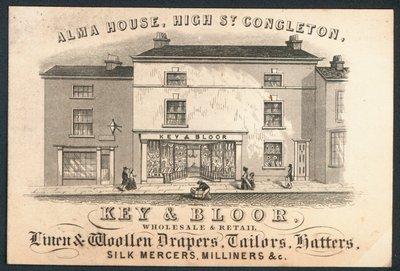 Key and Bloor, drapiers en gros et au détail, tailleurs, chapeliers, marchands de soie, modistes - English School
