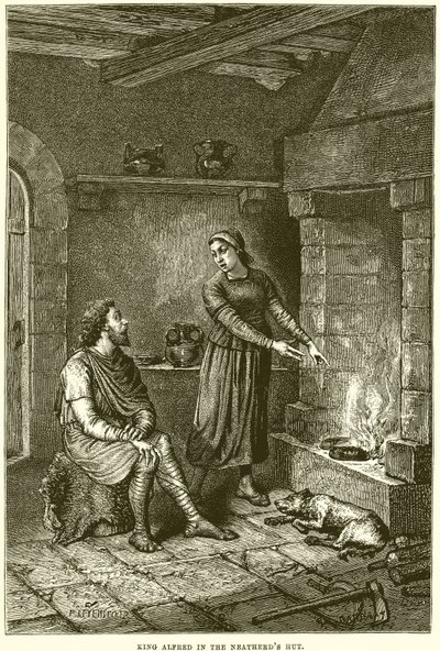 Le roi Alfred dans la hutte du bouvier - English School