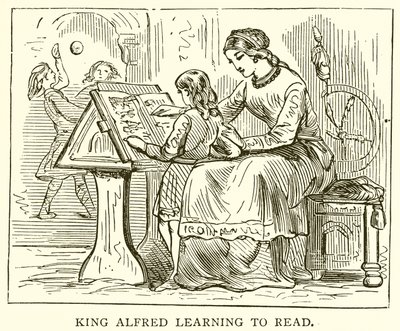 Le roi Alfred apprenant à lire - English School