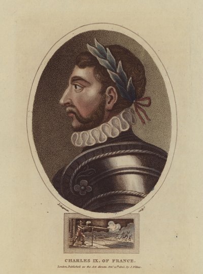 Roi Charles IX de France (gravure en couleur) - English School