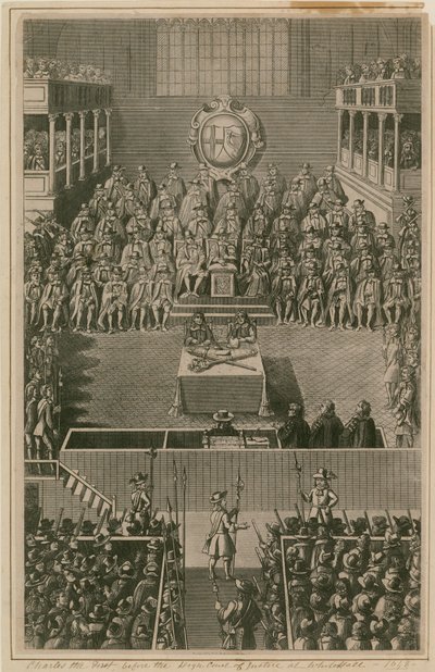 Le roi Charles Ier devant la Haute Cour de justice à Whitehall, 1648 - English School