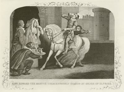 Le roi Édouard le Martyr poignardé traîtreusement sur ordre d