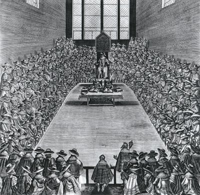 Roi Jacques Ier (1566-1625) dans les Chambres du Parlement, 1624 - English School