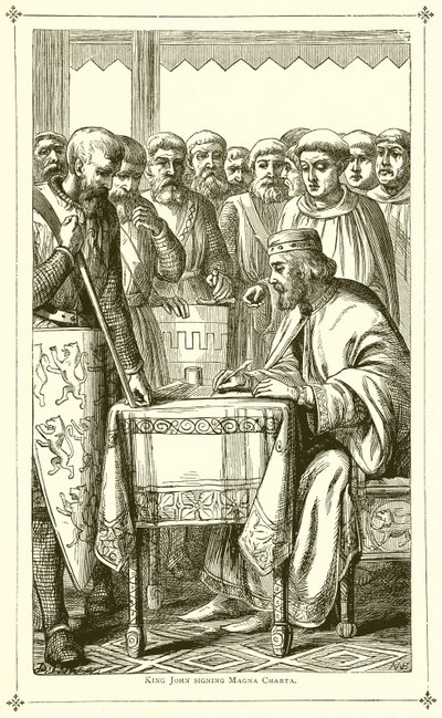 Le Roi Jean signant la Magna Carta - English School
