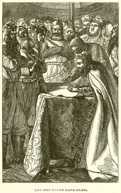 Le Roi Jean Signant la Magna Carta - English School