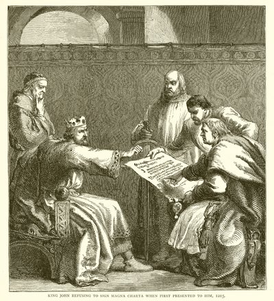 Le roi Jean refusant de signer la Magna Carta lorsqu