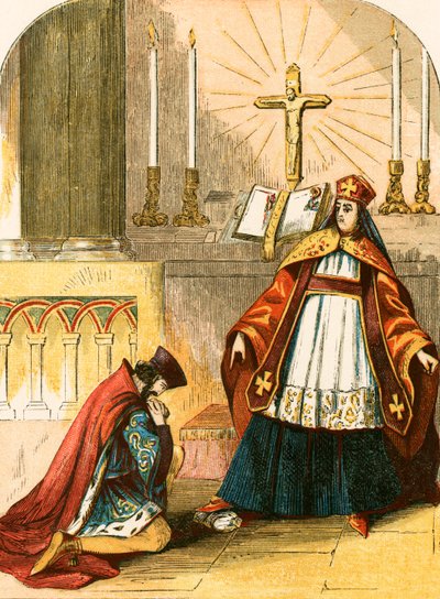 La soumission du roi Jean au légat du pape - English School