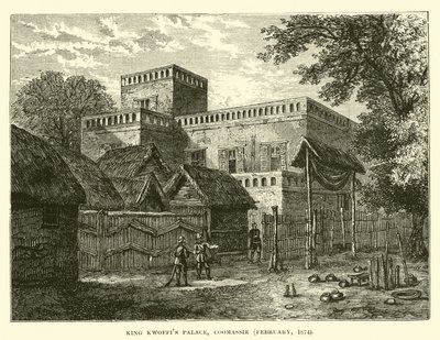 Palais du roi Kwoffis, Coomassie, février 1874 - English School