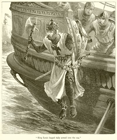 Le roi Louis a sauté tout armé dans la mer - English School