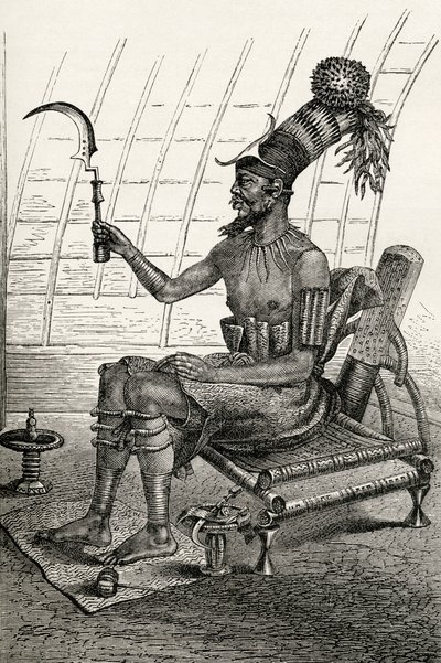 Le roi Munza en tenue de cérémonie, de 