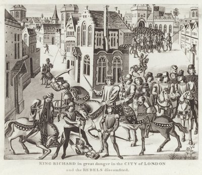 Le roi Richard en grand danger dans la ville de Londres et les rebelles défaits - English School