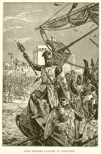 Le roi Richard débarquant en Palestine - English School